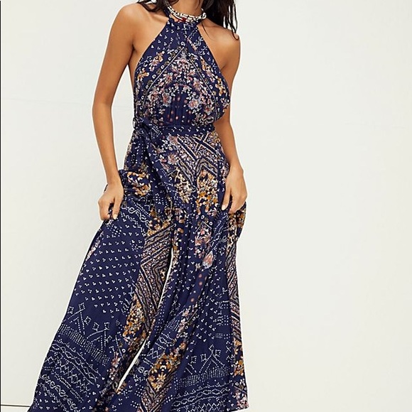 Free People Shangri-la Halter Neck Jumpsuit - Picture 4 of 7